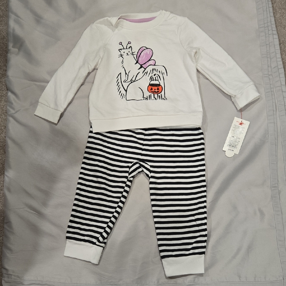 Kids Pajamas Set - White and Black Striped